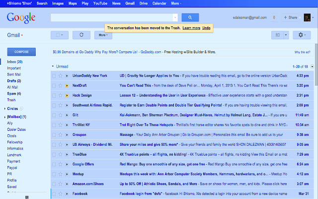 Gmail Blue April Fool's Joke