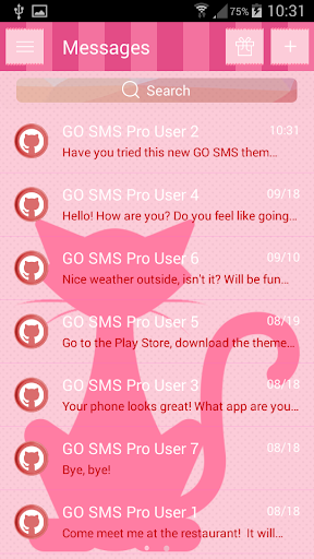 Kitty GO SMS Theme