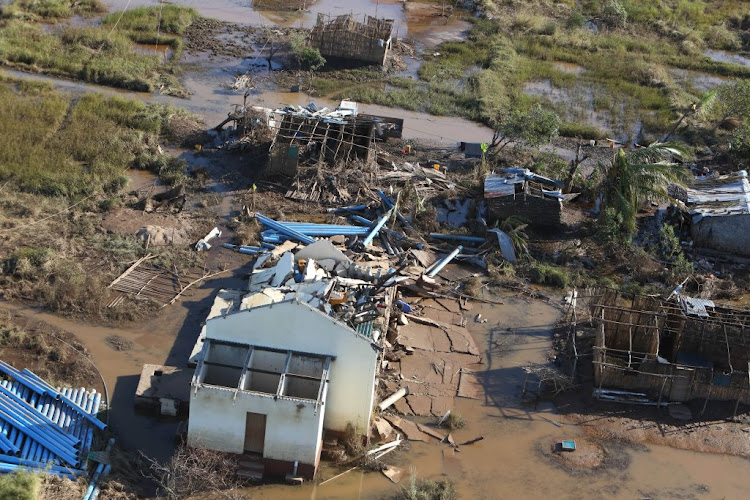 A village outside Beira, Mozambique, on March 24 2019. The damage caused by Cyclone Idai has become clearer now that the water has started to subside.