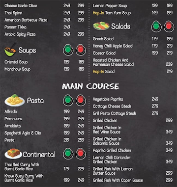 HOP-IN menu 