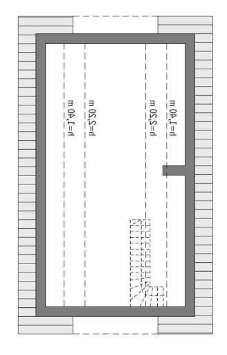 Elastyczny - wariant II - C346b - Rzut poddasza do indywidualnej adaptacji (41,6 m2 powierzchni użytkowej)