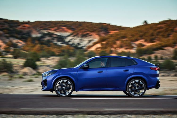 The new BMW X2 adopts a rakish silhouette with coupé-esque design cues.