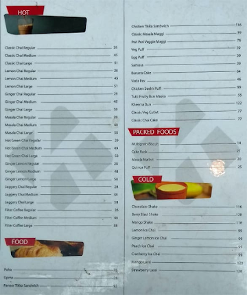 Chai Point menu 