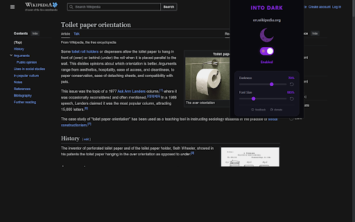Into Dark: Dark theme on all sites screenshot 2
