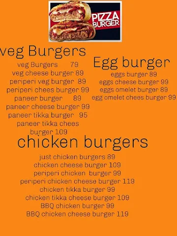 Pizza And Burger menu 