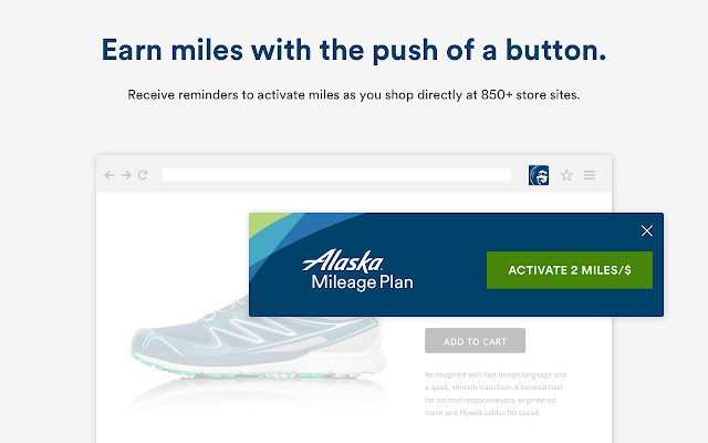 Alaska Airlines Mileage Plan™ Shopping button