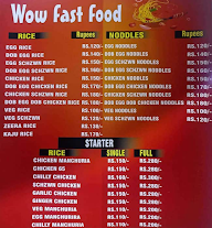 Wow Indian Fast Food menu 1