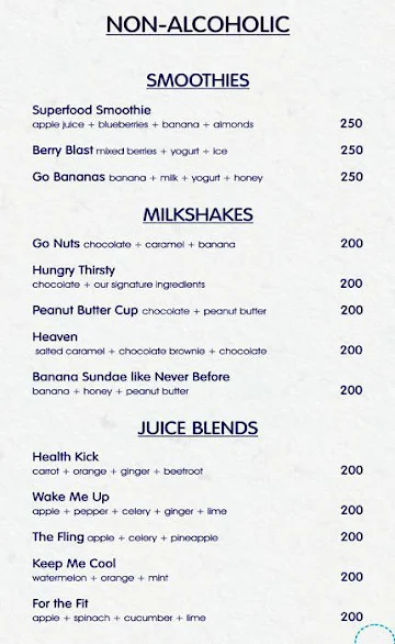 Blue Frog menu 