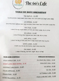 The 60's Cafe menu 1