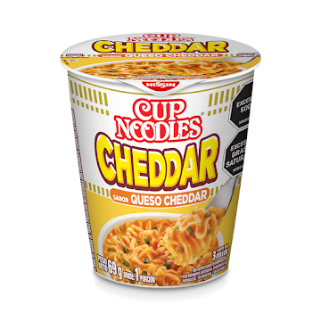 Sopa Instantánea Nissin   Cup Noodles Sabor a Ques Cheddar x 69 gr 