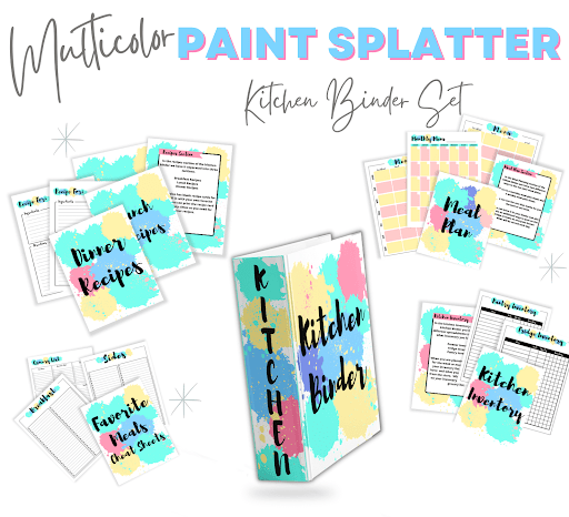 Multicolor Paint Kitchen Binder Set