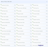 Tea & Talk Cafe menu 1