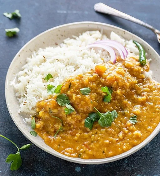 Dal Fry With Rice And 1 Butter Roti