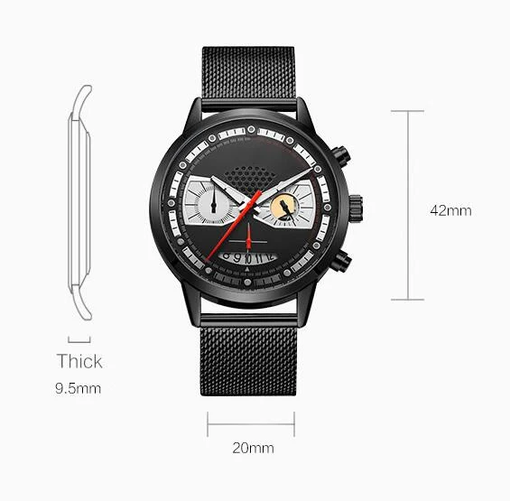 Title 1, Heren Multifunctionele Sport Quartz Horloge Wat...