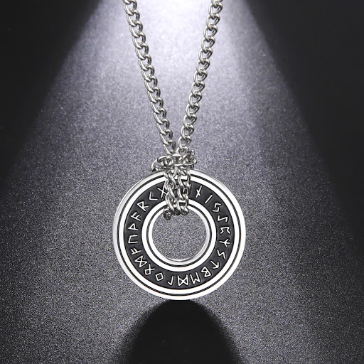 Title 1, Vintage Viking Rune Circle Pendant Ornament Sta...