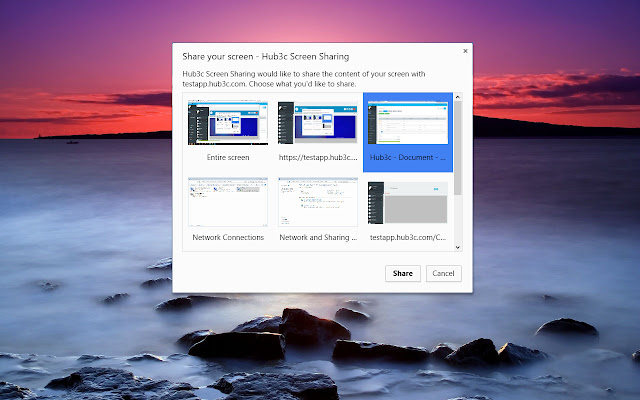 Hub3c Screen Sharing