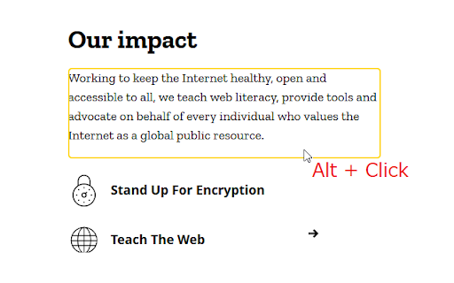 Copy text with Alt-Click