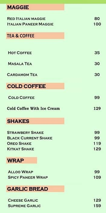 Cafe GGN 21 menu 