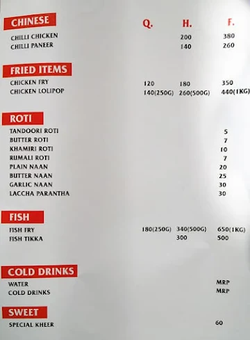 Super Fine Biryani Point menu 