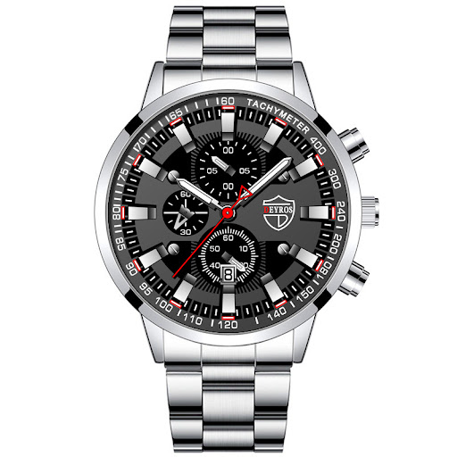 Title 9, Mens Stainless Steel Luminous Quartz Wristwatc...