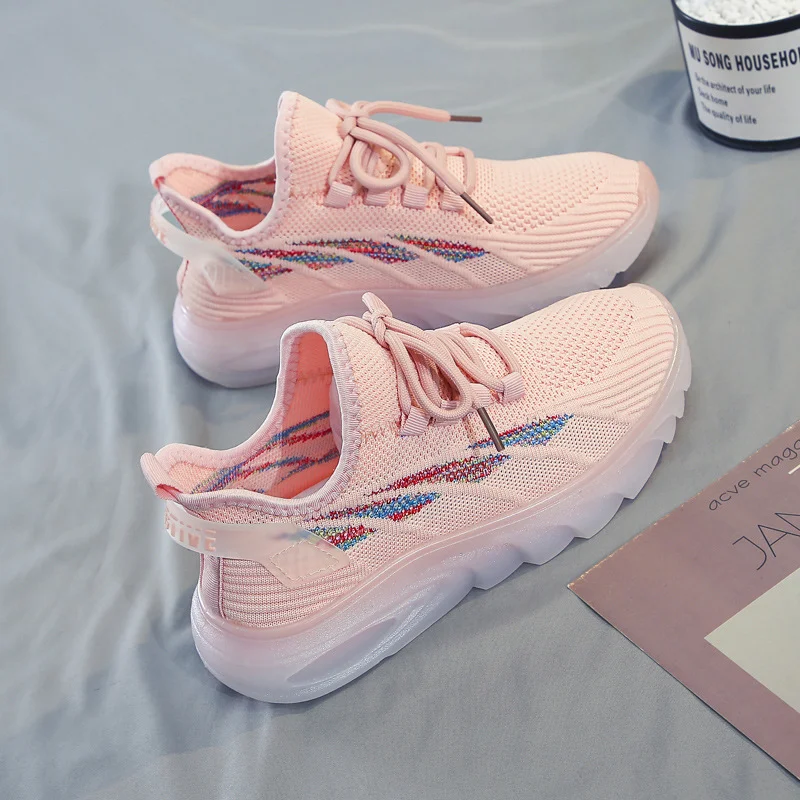 Title 4, Dames eenvoudige mesh Flyknit schoenen. Lichtge...