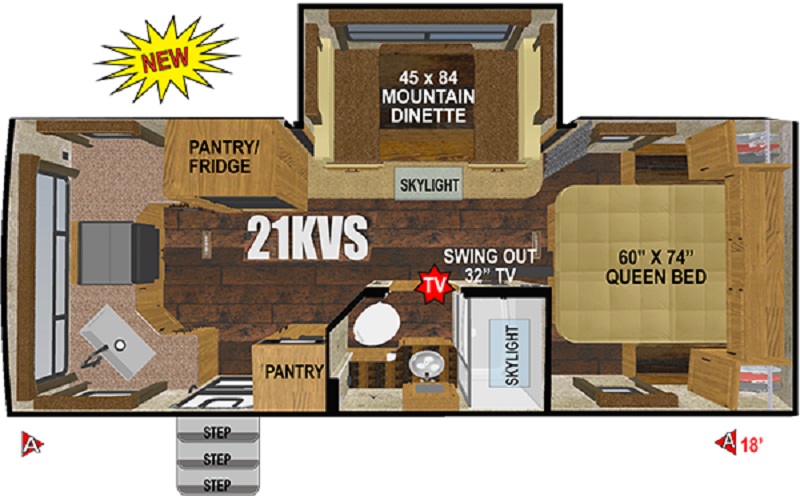 Outdoors RV Creek Side 21KVS Floorplan