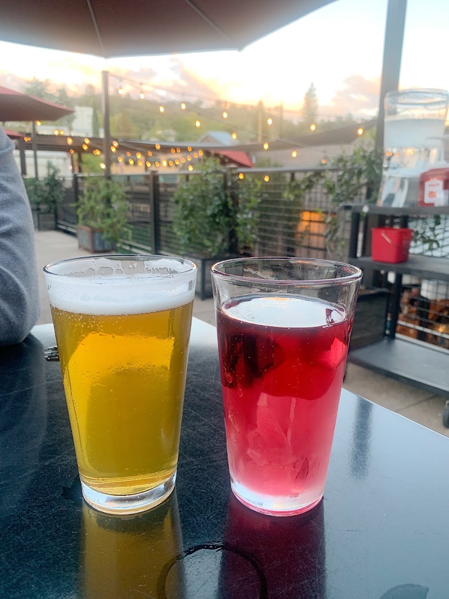 Gluten Free Berry Cider + my husbands (non GF) Beer