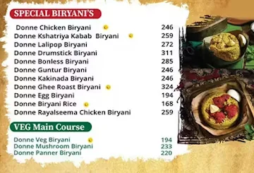 Chickpet Donne Biryani House menu 