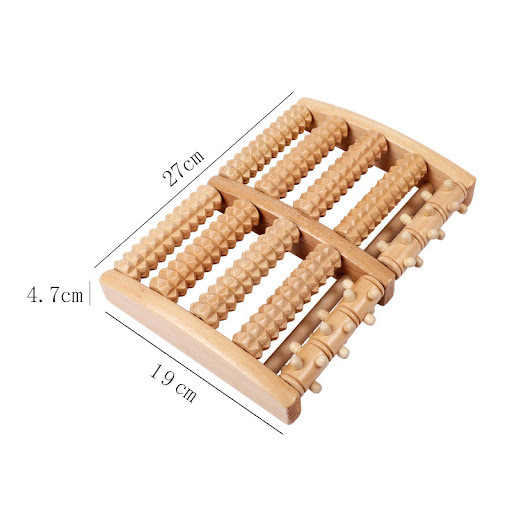 Title 3, Wood Six Row Large Roller Foot Acupoint Hand Ma...