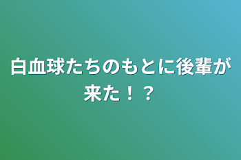 白血球たちのもとに後輩が来た！？