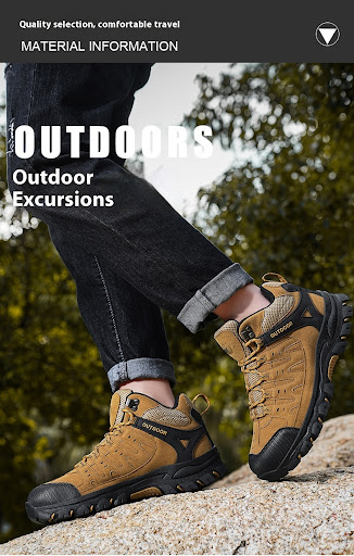 Title 11, Plus Size Mens High-top Hiking Shoes Non-slip ...