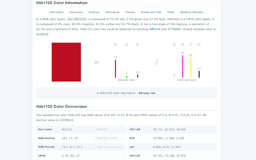 ColorHexa Search Tool