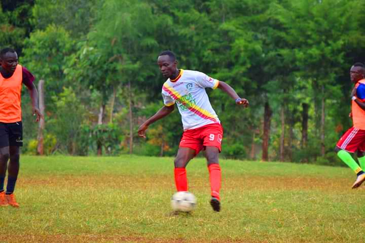 Vihiga United Captain Patrick Okulo during a training session at Kidundu Stadium.