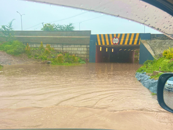 Flooded Olesereni tunnel following heavy rainfall on January 13, 2024