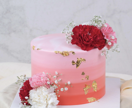 Butterscotch Floral Exotic Premium Cake
