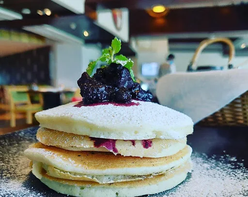 Berry Blast Pancake + Fruit Custard + Millionaire Spl Silk Iced Coffee