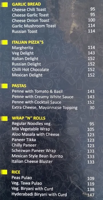 Vinod Fast Food menu 