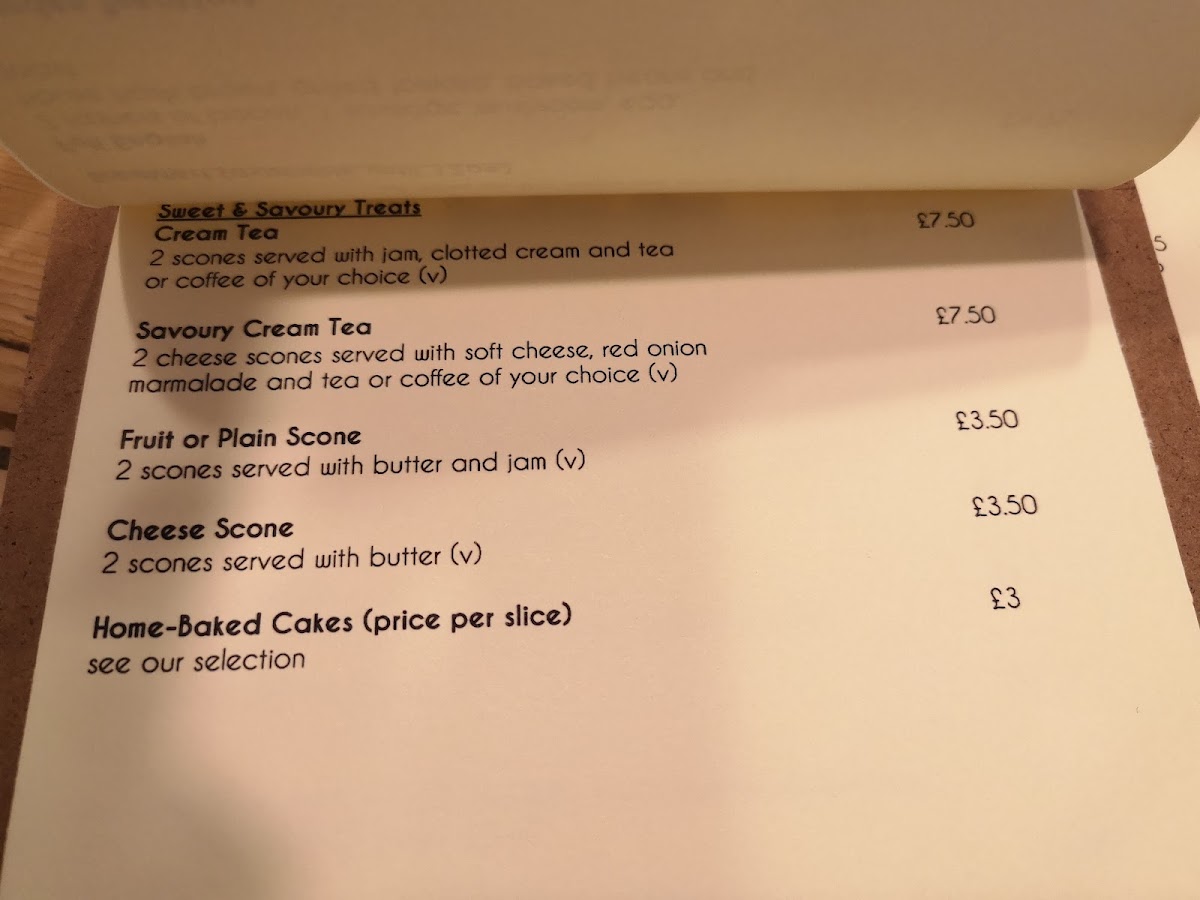 The Cotswold Tearoom gluten-free menu