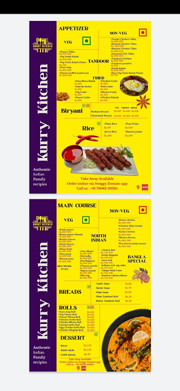 Kurry Kitchen menu 