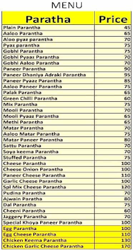 Moolchaand Parantha menu 1