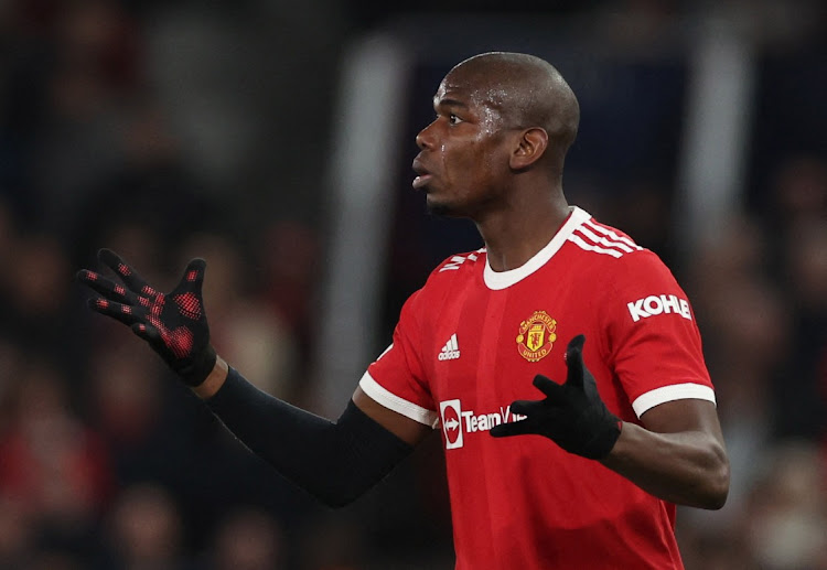 Manchester United's Paul Pogba reacts during their match against Atletico Madrid at Old Trafford in Manchester, Britain, on March 15 2022. Picture: REUTERS/PHIL NOBLE