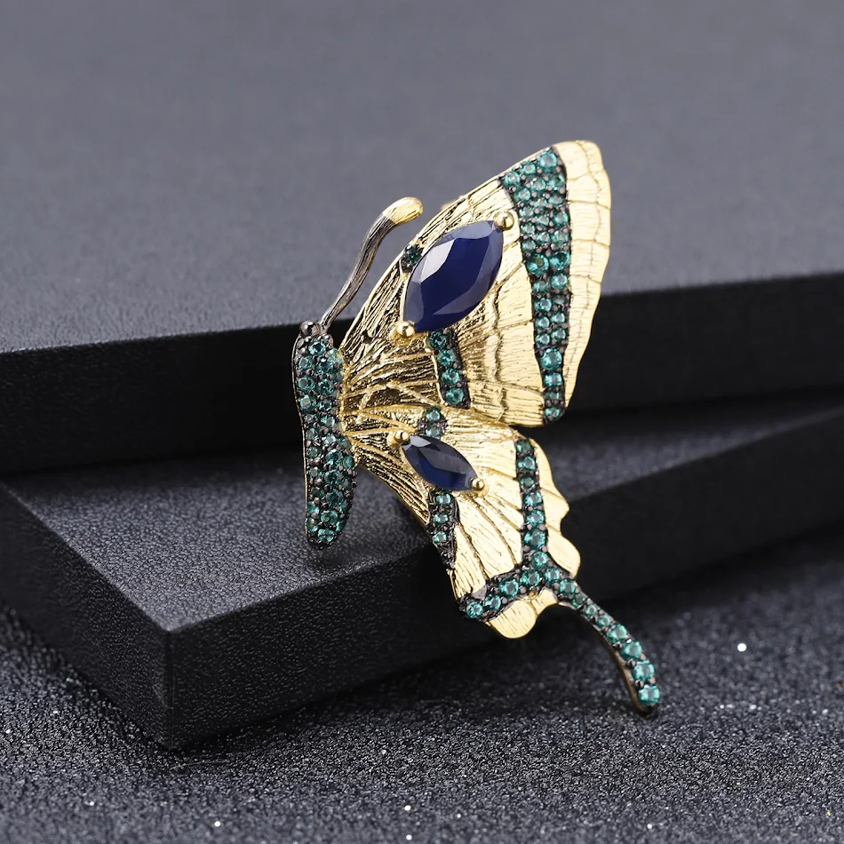 925 Zilveren Ketting met Saffier Inleg