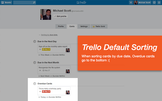 Overdue Trello Cards First! Preview image 1