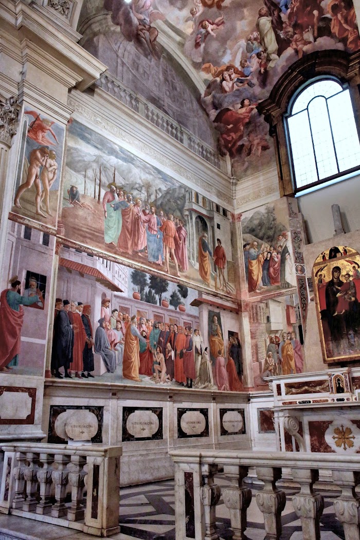 La Cappella Brancacci, visione della parete sinistra, Santa Maria del Carmine, Firenze