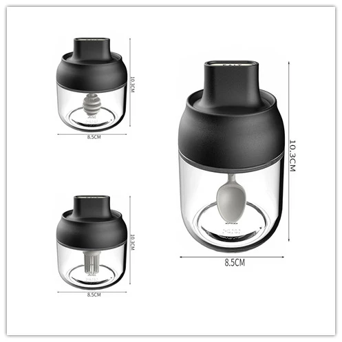 Bouteille à épices combinée en verre étanche à l'humidité Préserve la fraîcheur de vos épices, design pratique pour une cuisine organisée et un assaisonnement parfait.