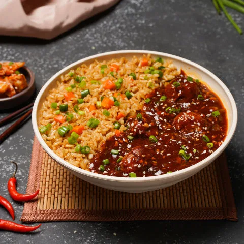 Chicken Manchurian Fried Rice Bowl