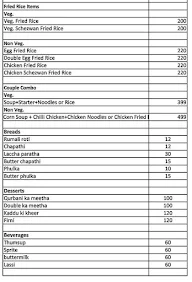 The Sweet Chinaman menu 1