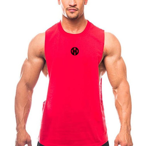 Title 2, Mens sleeveless fitness vest with large side s...