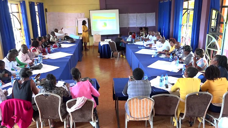 Murang'a public health officers being trained on Community Led Total Sanitation on October 27, 2022.