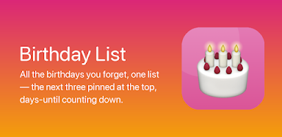 Birthday List Screenshot 1 of 4